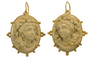 Boucles d'oreilles Boucles d'oreilles en or avec camées de lave antiques 58 Facettes 7680