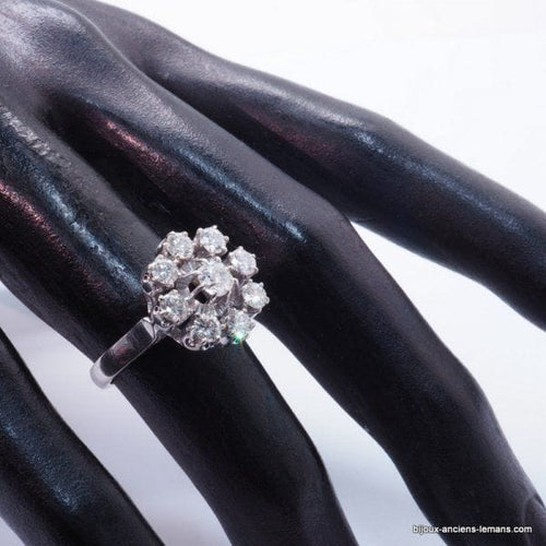 Bague 50 Bague marguerite Or blanc Diamants 58 Facettes 4196