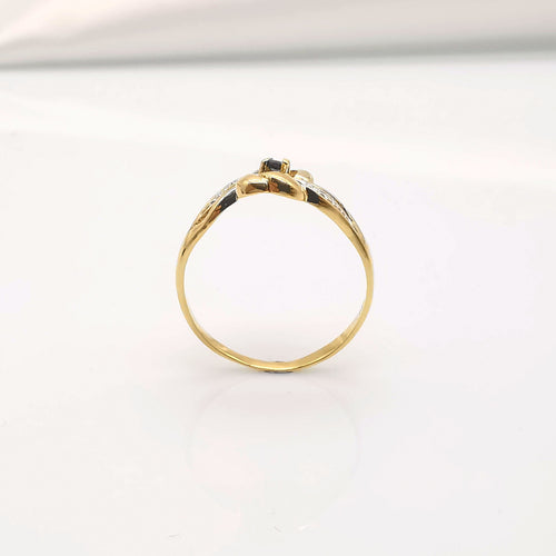 Bague 57 Bague florale or et saphir 58 Facettes