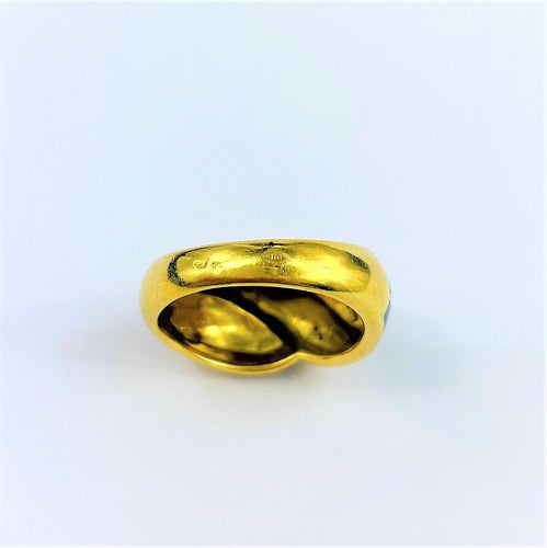 Bague Bague Tressée Or Jaune avec Email Verte 58 Facettes 20400000612