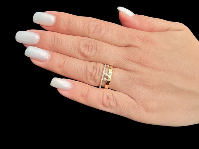 Bague 54 MESSIKA - Move Bague Romane or jaune et diamants 58 Facettes