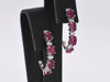 Boucles d'oreilles Boucles d'oreilles en or blanc avec diamants et rubis 58 Facettes 2132