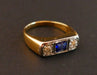Ring 52 Blue stone and diamond ring, 2-tone gold 58 Facettes