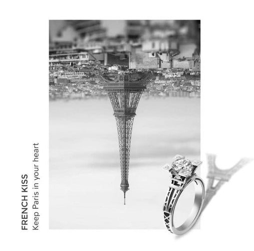 Bague 53.5 TOURNAIRE Paris - Bague French Kiss or blanc, topaze bleue. 58 Facettes 123577.08