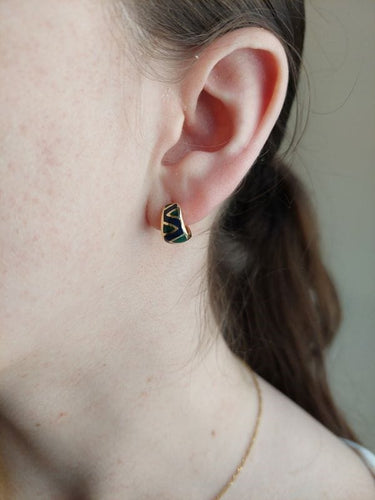 Boucles d'oreilles DEMI-CRÉOLES ÉMAILLÉES 58 Facettes 085751