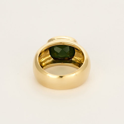 Bague 55 Bague en or jaune, tourmaline verte 58 Facettes CRE0100X4