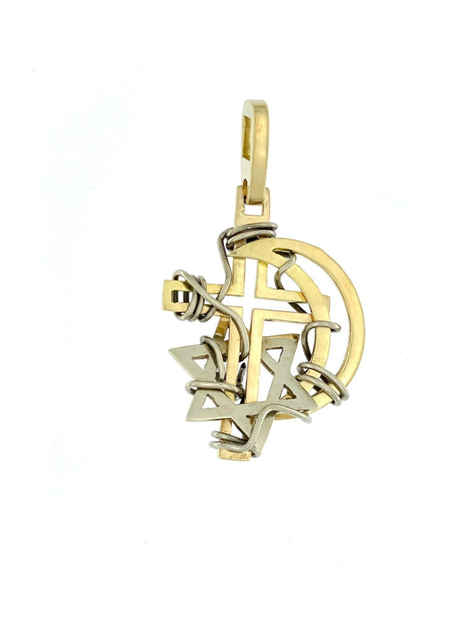 Pendentif 2 ors Max Cartier Les Trois Religions