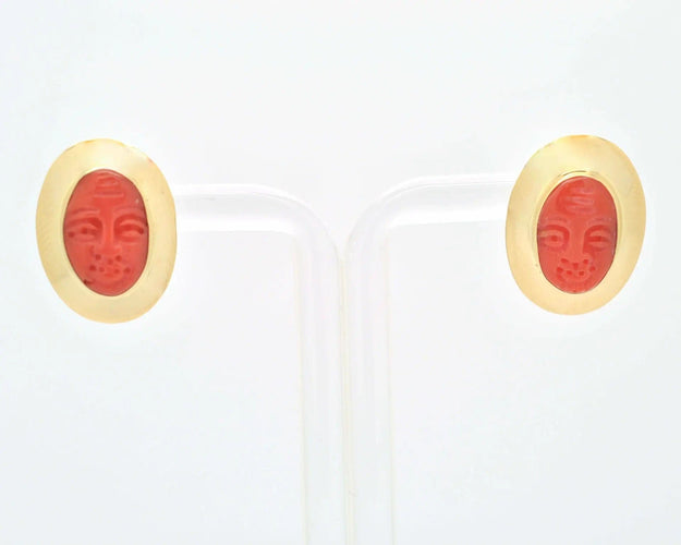 Boucles d'oreilles Orecchini in oro giallo con corallo 58 Facettes 9247