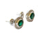 Boucles d'oreilles Boucles d'oreilles style art déco en or 18 carats avec diamants et émeraudes 58 Facettes A2318