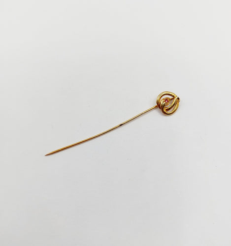 Épingle à foulard antique serpent en or 18k et pierre rouge 58 Facettes A06322