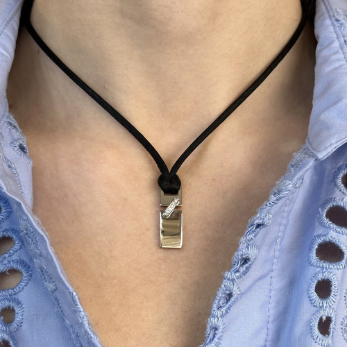 Pendentif Pendentif Chaumet Lien Simple en or gris 18K avec diamants 0,05 ct G-VS - 2005 58 Facettes FB09025