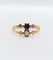 Bague 57 Bague toi et moi antique en or rose 18k perle et pierre bleue 58 Facettes A06504