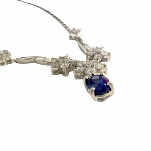 Collier Collier / ras du cou moderne du XXIe siècle avec SAPHIR et diamants 58 Facettes Q138B(952)