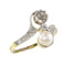Bague 58 Belle Epoque diamond and pearl engagement ring model toi et moi 58 Facettes 20155-0500