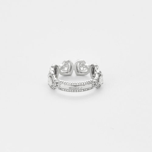 Bague 52 Messika - Alliance Joy Cœur Multi en or blanc et diamants 58 Facettes