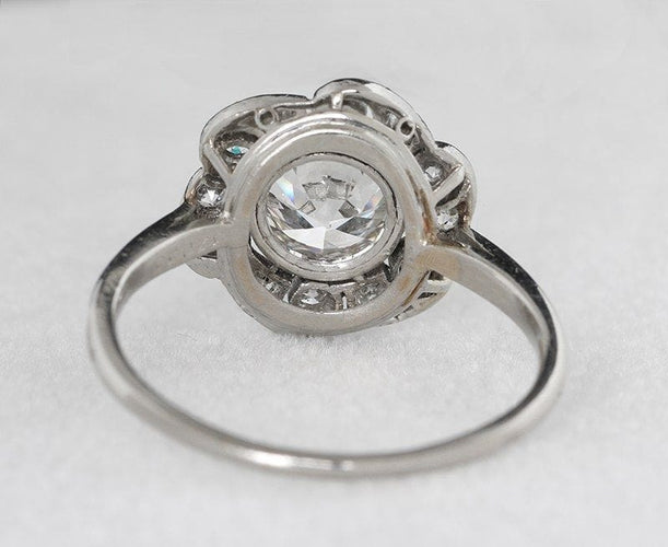 Bague Bague marguerite platine et brillant Art Déco 58 Facettes