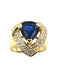 Bague 52 Bague Vintage or jaune 18K, saphir et diamants 58 Facettes