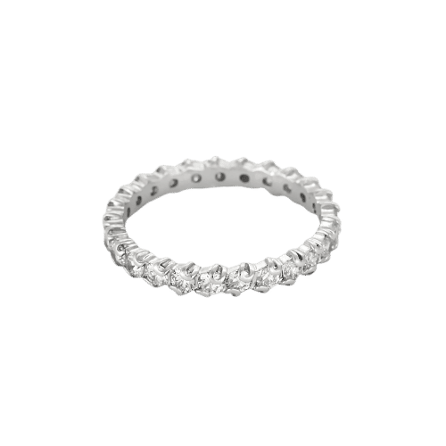 Bague 56 Alliance américaine diamants 1,25 ct en or blanc 58 Facettes LMB-296