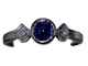 Bague 55.5 Cabochon Saphir Bleu et Diamants Or blanc 58 Facettes BA-75