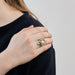 Ring 54 Jewelry ring White gold Emerald Pearl 58 Facettes 2189678