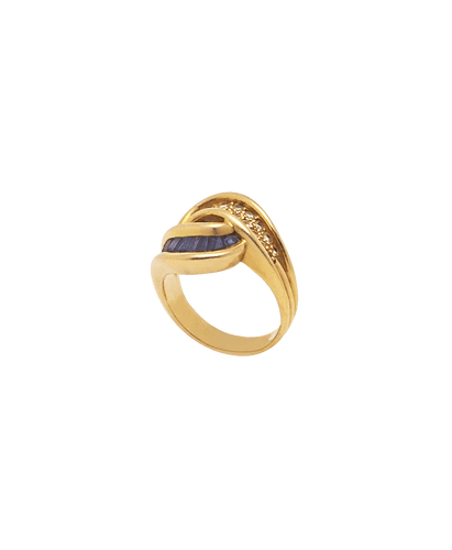 Bague Or jaune 18K Diamant Saphir