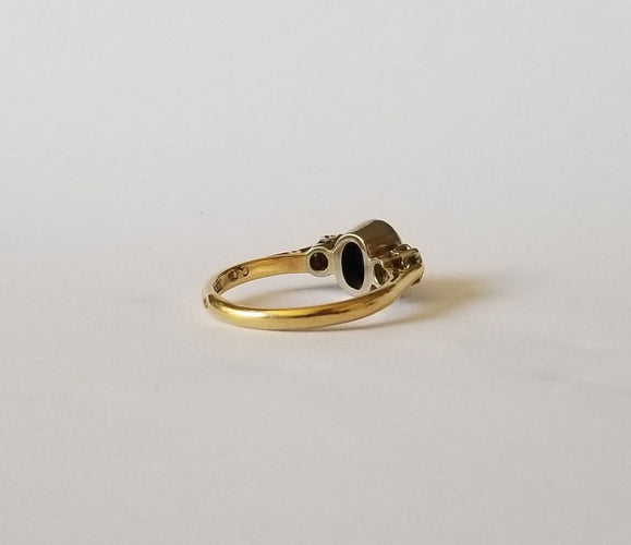 Bague 52 Bague or jaune saphir diamants 58 Facettes