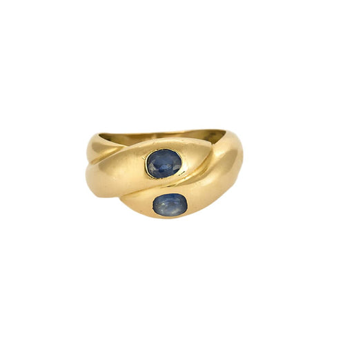 Bague 53,5 Bague tressée en or jaune et saphirs 58 Facettes ENG10872