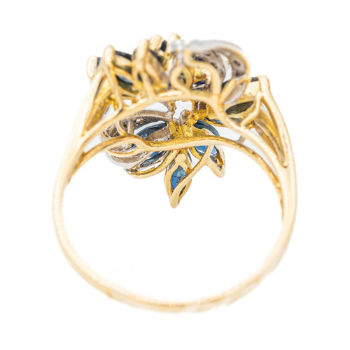 Bague Or jaune, Or blanc Saphir, Diamant