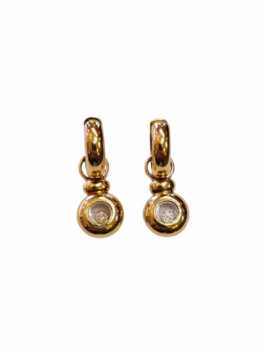 Boucles d'oreilles Chopard Happy Diamonds en or jaune 18 carats avec diamants