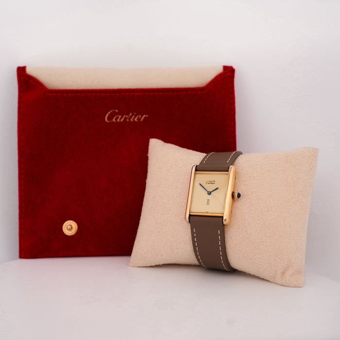 Bracelet Cartier Tank Must - Cadran citron - LM 58 Facettes