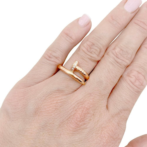 Bague 50 Bague Cartier, "Juste un Clou", or rose, diamants. 58 Facettes 35012