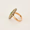 Bague 47.5 Bague Marquise en or, diamants et émeraudes. 58 Facettes P16L18