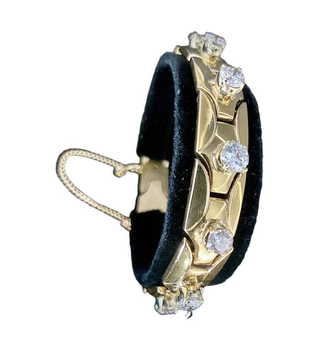 Bracelet Bracelet Tank en or jaune sertie de 4,40 carats de diamants 58 Facettes