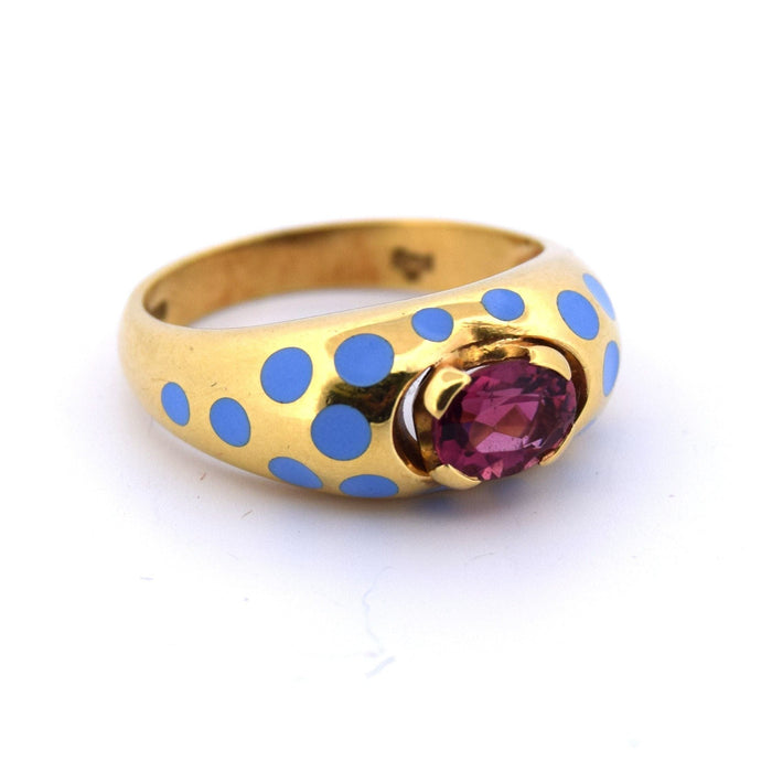 Bague tourmaline en or jaune années 90