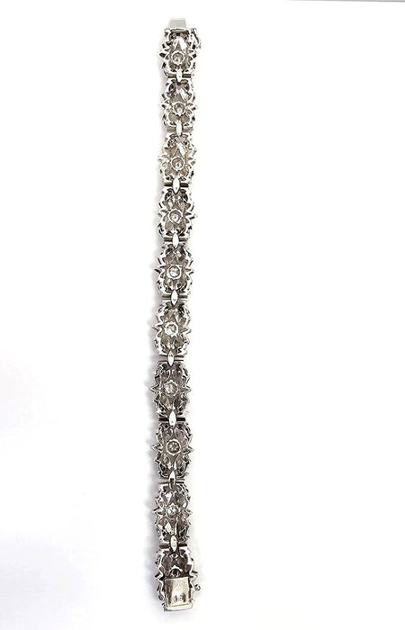 Bracelet Bracelet années 1950 en or blanc avec saphirs et diamants 58 Facettes