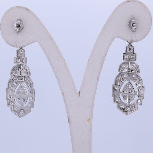 Boucles d'oreilles Boucles d'oreilles Art Déco en or blanc avec diamants 58 Facettes