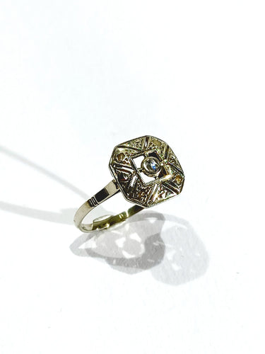 Bague Art Déco Or Blanc et Diamant