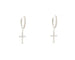 Boucles d'oreilles Boucles d'oreilles croix en or blanc avec diamants 58 Facettes 13834