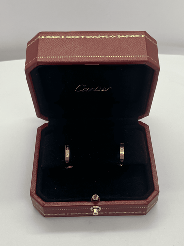 Boucles d'oreilles Créoles Cartier Love or rose 58 Facettes 00040701