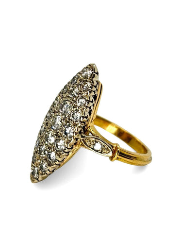 Bague marquise or blanc et diamants 1,3 ct
