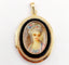 Pendentif Pendentif porte photo or rose, miniature demoiselle et onyx (circa 1900) 58 Facettes A05940