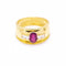 Bague 54 yellow Gold ring with oval ruby and diamonds 58 Facettes N102932EJ