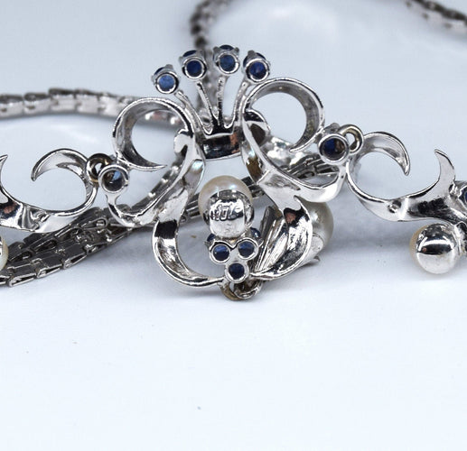 Collier Collier vintage en perles et saphirs des années 60 58 Facettes