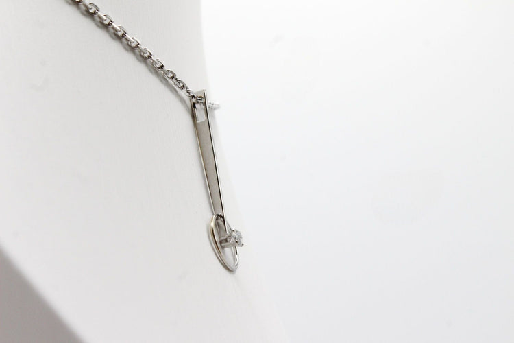 Pendentif Pendentif tige or blanc, diamant 58 Facettes 240645