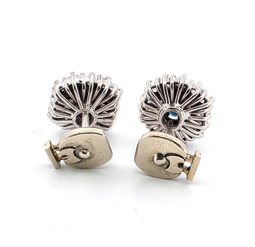 Boucles d'oreilles en or blanc avec saphirs et diamants