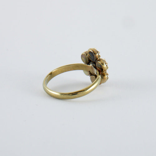 Bague 56.5 Bague Ancienne Fleur Diamants 58 Facettes