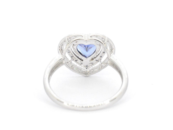 Bague 54 Bague en or blanc avec diamants et tanzanite 58 Facettes 2326