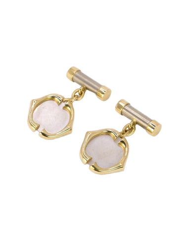 Boutons de manchette CARTIER Boutons de manchette Double C or jaune acier 58 Facettes J290