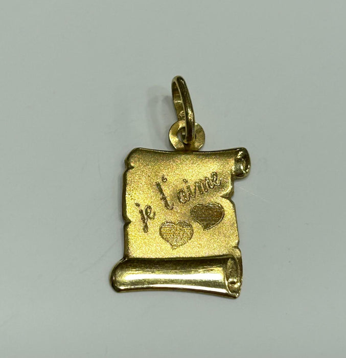 Pendentif Pendentif or jaune je t'aime 58 Facettes LP580