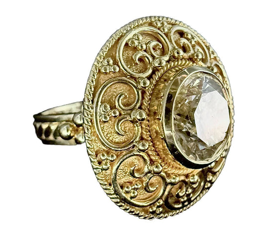 Bague 52.5 Bague or jaune, diamant de 3,50 carats 58 Facettes